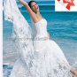 Discount Lace Edge Bridal Gown Custom Spaghetti Straps Ivory White Sheath Beach Wedding Dress H017