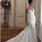 Strapless Pleated Taffeta Bridal Gown Sweetheart Mermaid Wedding Dress Chapel Train M1222