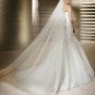 Strapless Alencon Lace Organza Bridal Gown Mermaid Wedding Dress Chapel Train SP34