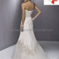 Luxury Tulle Lace Bridal Gown Dismountable Cap Sleeves Sheath Wedding Dress Lace Up Back MG350