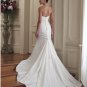 Strapless Pleated Taffeta Bridal Gown Sweetheart Mermaid Wedding Dress Chapel Train M1222
