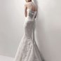 Strapless Alencon Lace Bridal Gown Strapless Beaded Mermaid Wedding Dress L11