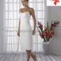 Hot Sale White Satin Short Bridal Gown Knee Length Prom Dress Free Lace Jacket Sheath Wedding Dress