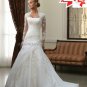 A-line White Organza Lace Bridal Gown Strapless Free Long Sleeves Wedding Dress