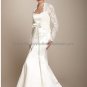 Hot Sale White Satin Mermaid Bridal Gown Free Long Sleeves Lace Jacket Wedding Dress