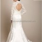 Hot Sale White Satin Mermaid Bridal Gown Free Long Sleeves Lace Jacket Wedding Dress
