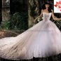 A-line White Lace Applqiue Tulle Bridal Gown Sz24 6 8 10+Corset Top Wedding Dress Cathedral Train