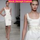 Sheath Mini Beige Taffeta Short Bridal Evening Dress Bridesmaid Dress Little Beach Wedding Dress