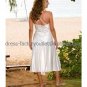 A-line Mini White Chiffon Taffeta Short Bridal Evening Dress Halter Tea Length Wedding Dress
