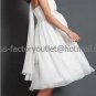 A-line Mini White Chiffon Pregnant Short Bridal Evening Dress Halter Tea Length Wedding Dress