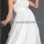 A-line Mini White Chiffon Pregnant Short Bridal Evening Dress Halter Tea Length Wedding Dress