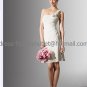 Sheath Mini White Chiffon Short Bridal Evening Dress One SHoulder Tea Length Beach Wedding Dress