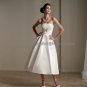 Wholesale A-line Short White Evening Dress Bridesmaid Dress Strapless Ankle Length Wedding Dress