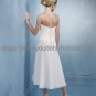 A-line White Chiffon Beaded Short Evening Dress Bridesmaid Dress Strapless Beach Wedding Dress