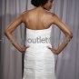 A-line White Pleated Taffeta Short Evening Dress Bridesmaid Dress Strapless Beach Wedding Dress