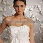 A-line White Pleated Taffeta Short Evening Dress Bridesmaid Dress Strapless Beach Wedding Dress
