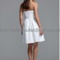 Wholesale A-line White Pleated Satin Short Evening Dress Bridesmaid Dress Strapless Wedding Dress