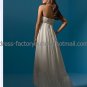 A-line Short White Chiffon Hi-low Evening Dress Bridesmaid Dress Strapless Tea Length Wedding Dress