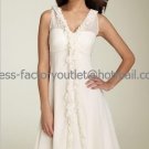 Wholesale A-line  Short White Evening Dress Bridesmaid Dress Sleevelss V-neck Wedding Dress