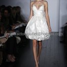 A-line Short White Taffeta Evening Dress Bridesmaid Dress Sexy Halter Knee Length Wedding Dress