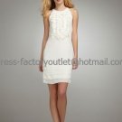 Sheath Short White Taffeta Evening Dress Bridesmaid Dress Sexy Halter Knee Length Wedding Dress