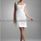 Short White Satin Evening Dress Bridesmaid Dress Square Neck Knee Length Wedding Dress