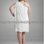 Sheath Short White Chiffon Evening Dress Plus Size Prom Dress One Shoulder Beach Wedding Dress