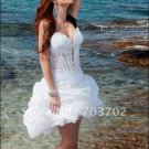 Layered Dress White Organza Lace Short Evening Dress Bridesmaid Dress Strapless Mini Wedding Dress