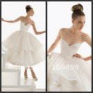 Layered Dress White Satin Short Evening Dress Bridesmaid Dress Strapless Corset Wedding Dress