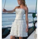 Layered Dress White Organza Short Evening Dress Bridesmaid Dress Strapless Wedding Dress