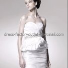 Sheath White Taffeta Jeweled Sash Short Evening Dress Bridal Dress Strapless Beach Wedding Dress S62