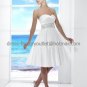 A-line White Sash Beaded Sash Short Evening Dress Bridal Dress Strapless Beach Wedding Dress