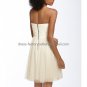 A-line Champagne Tulle Less 100$ Short Evening Dress Bridal Dress Strapless Beach Wedding Dress