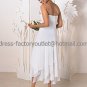 A-line White Chiffon Short Evening Dress Bridal Dress Thin Straps Beach Wedding Dress