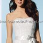 A-line White Tulle Short Evening Dress Bridal Dress Beach Wedding Dress Free Sash