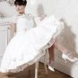 A-line White Chiffon Short Sleeves Lace Bridal Dress Strapless Calf Length Beach Wedding Dress
