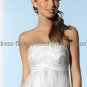 A-line White Ivory Lace Bridal Dress Strapless Empire Knee Length Beach Wedding Dress S35