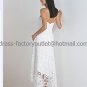 White IvoryLace Short Bridal Dress Strapless Short Front Long Back Hi-low Beach Wedding Dress