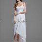 Ivory Lace Applique Short Bridal Dress Double Straps High Front Low Back Hi-low Beach Wedding Dress