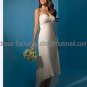Ivory Chiffon Bridal Evening Dress Thin Straps High Front Low Back Hi-low Beach Wedding Dress