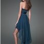 White Chiffon Tassel Bridal Evening Dress Strapless High Front Low Back Hi-low Beach Wedding Dress