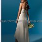Ivory Chiffon Bridal Evening Dress Thin Straps High Front Low Back Hi-low Beach Wedding Dress