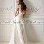 Beige Ivory Taffeta Bridal Dress Strapless 2 PCS Dismountable Hi-low Beach Wedding Dress
