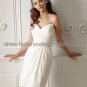 Beige Ivory Taffeta Bridal Dress Strapless 2 PCS Dismountable Hi-low Beach Wedding Dress
