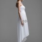 Ivory Lace Applique Short Bridal Dress Double Straps High Front Low Back Hi-low Beach Wedding Dress