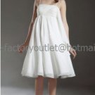 White Chiffon Empire Waist Bridal Evening Dress Spaghetti Straps Short Beach Pregnant Wedding Dress