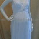 White Chiffon Empire Waist Bridal Evening Dress V-neck Short Maternity Wedding Dress
