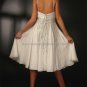 White Chiffon Empire Waist Bridal Evening Dress Spaghetti Straps Short Beach Maternity Wedding Dress