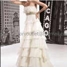 Ivory Cascading Organza Empire Waist Bridal Evening Dress Strapless Long Maternity Wedding Dress