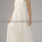 White Lace Satin Empire Waist Bridal Evening Dress Thin Straps Long Korean Wedding Dress